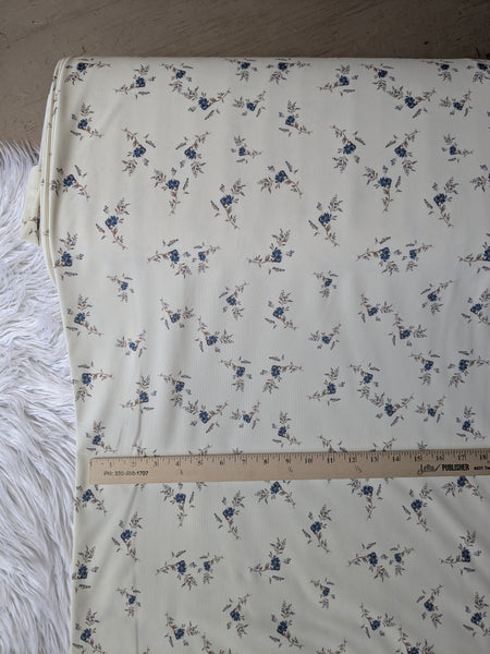 Navy Floral Sprigs | Mini Rib Knit |By the Half Yard