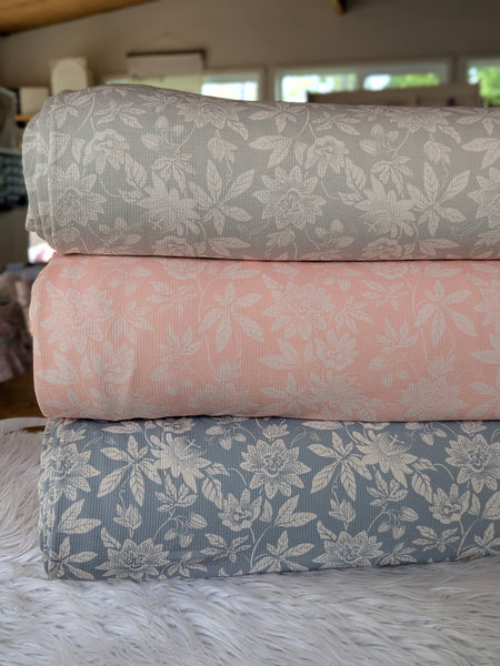 Kacee Floral| Pebblestone Knit|By the Half Yard