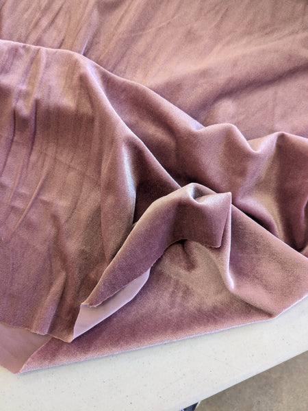 Mauve Stretch Velvet|Solids |By the Half Yard