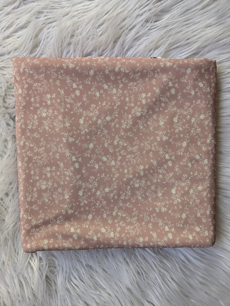 Soft Pink Petite Print | Mini Rib Knit |By the Half Yard