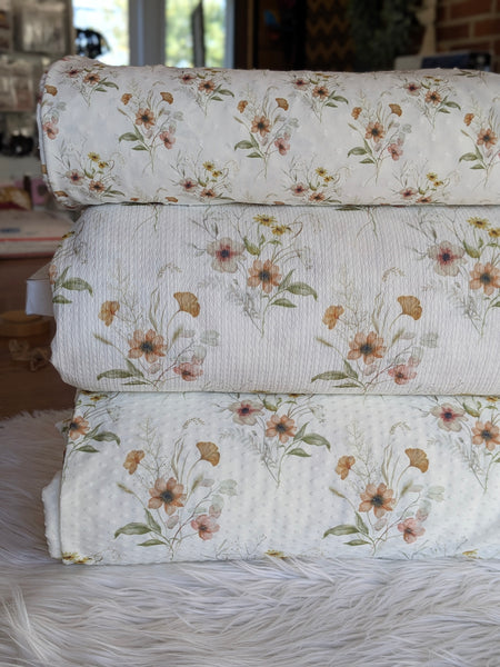 Custom Print|Autumn Bouquet| Swiss Dot Knit, Missioni or Poly Swiss Dot|By the Half Yard