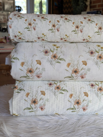 Custom Print|Autumn Bouquet| Swiss Dot Knit, Missioni or Poly Swiss Dot|By the Half Yard