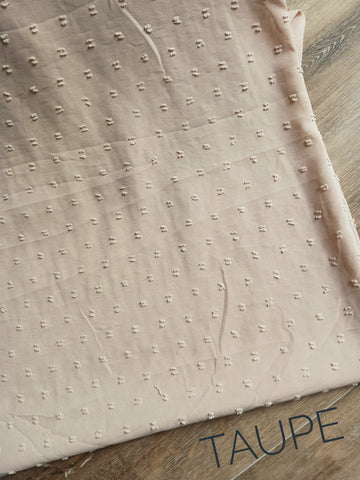 Taupe|Polyester Swiss Small Dots | Textured Solids|By the Half Yard