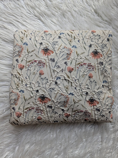 Custom Print| Wildflowers on Textured Jacquard Poly | By the Half Yard