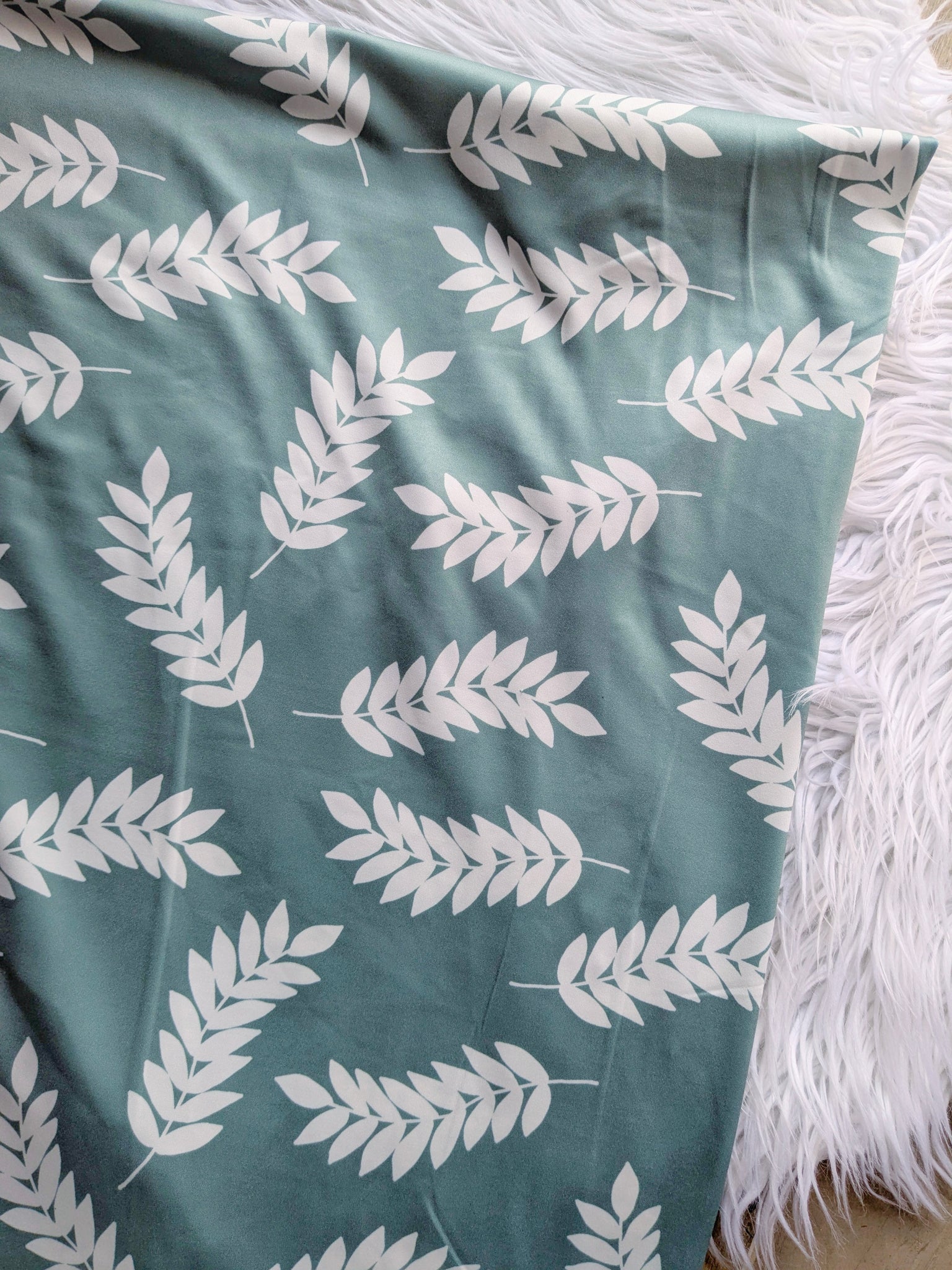 Exclusive Design | Seafoam Large Stem |Athletic Knit| Similar to DTY| By the Half Yard