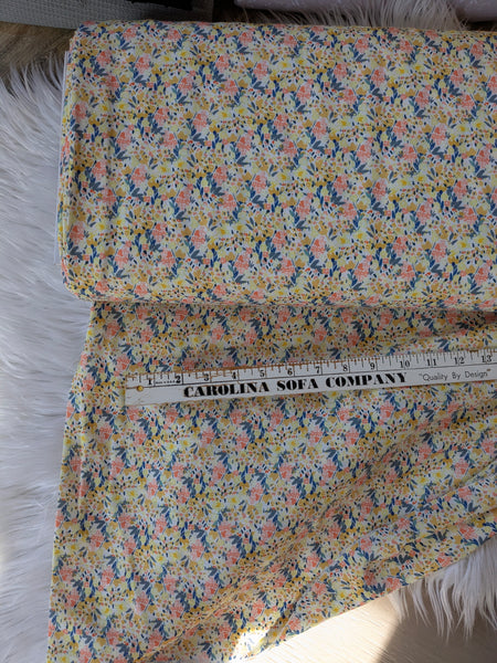 Custom Print | Yellow Mini Print | Feather Poly | By the Half Yard