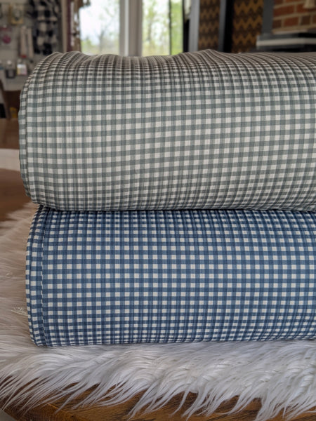 Custom Print | Petite Gingham |Unbrushed Rib Knit|By the Half Yard