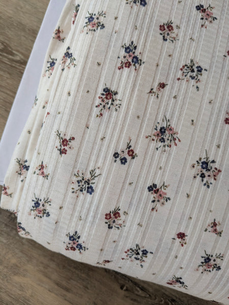 Gretchen Ditsy Floral| Summer Breeze Knit|By the Half Yard
