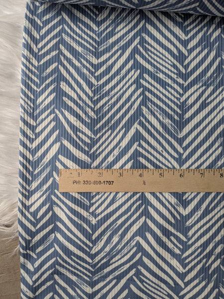 Herringbone Design |Unbrushed Rib Knit|By the Half Yard