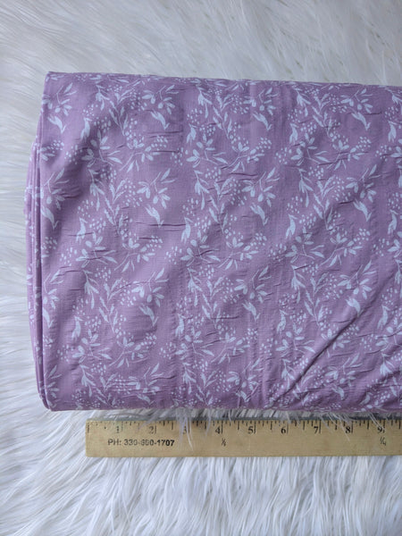 Ivory Stems |Poly Cotton Crinkle | By the Half Yard