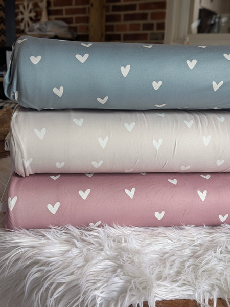 Hearts | Double Brushed Poly |By the Half Yard
