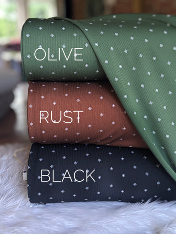 Diamond Print|Classic Rib Knit |By the Half Yard
