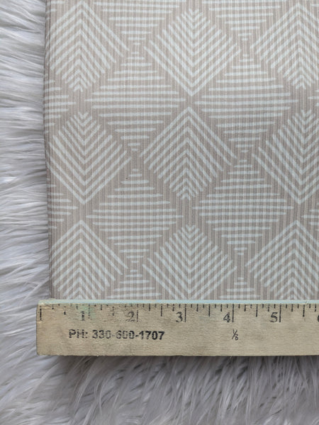 Custom Print |Taupe Diamonds | Unbrushed Rib Knit|By the Half Yard