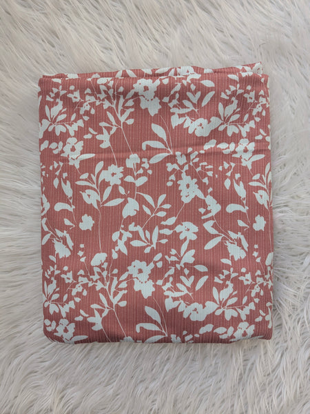 Summer Terracotta | Pointelle Rib Knit|By the Half Yard
