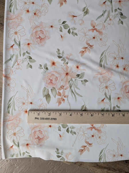Peach Florals| Loulou Knit|By the Half Yard