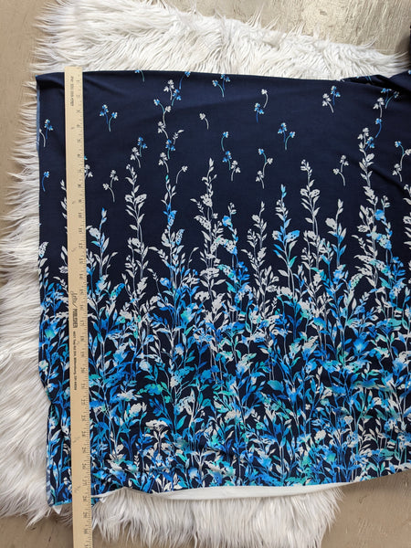 Blue & Turquoise Border on Navy DTY | By the Half Yard
