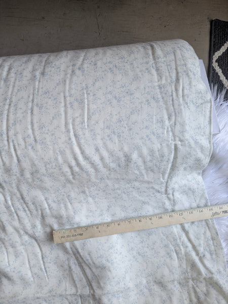 Custom Print |Petite Blue Trailing on Cream |Printed Double Gauze Cotton| By the Half Yard