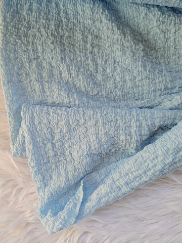 Soft Light Blue Knit| Textured Solids|By the Half Yard
