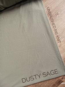 Dusty Sage|Unbrushed Rib Knit|Solids |By the Half Yard