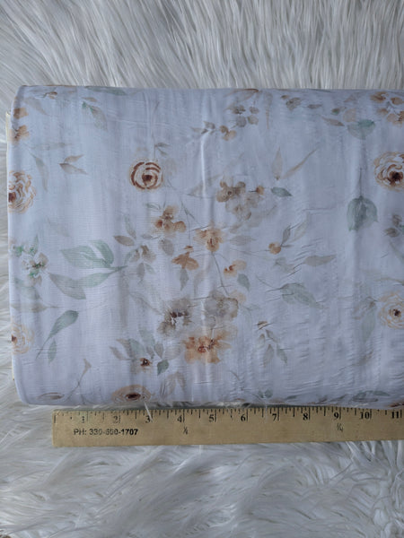 Watercolor Floral|Poly Cotton Crinkle | By the Half Yard