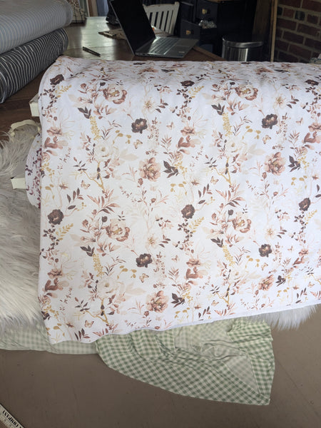Floral |Swiss Dot Poly Knit|By the Half Yard