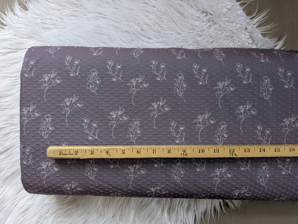 Exclusive Design| Stencil Bouquet Swiss Dot Knit|By the Half Yard