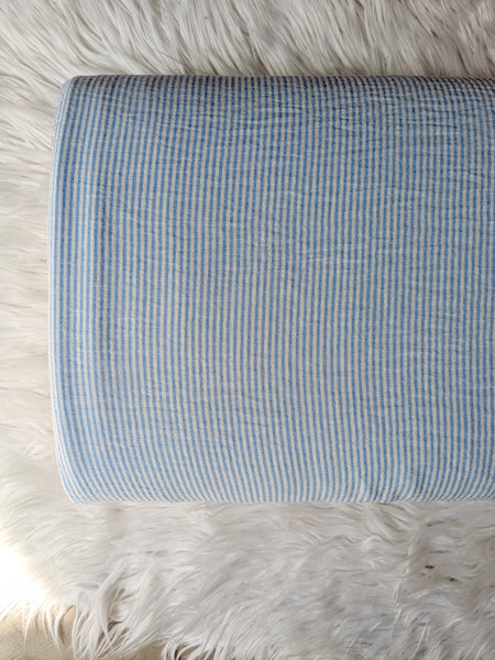 Chambray Polyester Stripes Linen Look| By the Half Yard