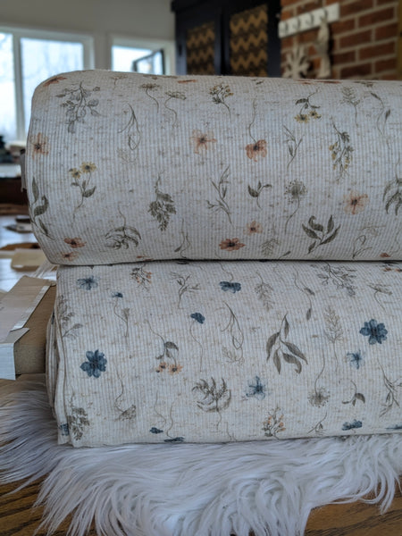 Wildflowers | Linen Rib Knit 54" wide | By the Half Yard