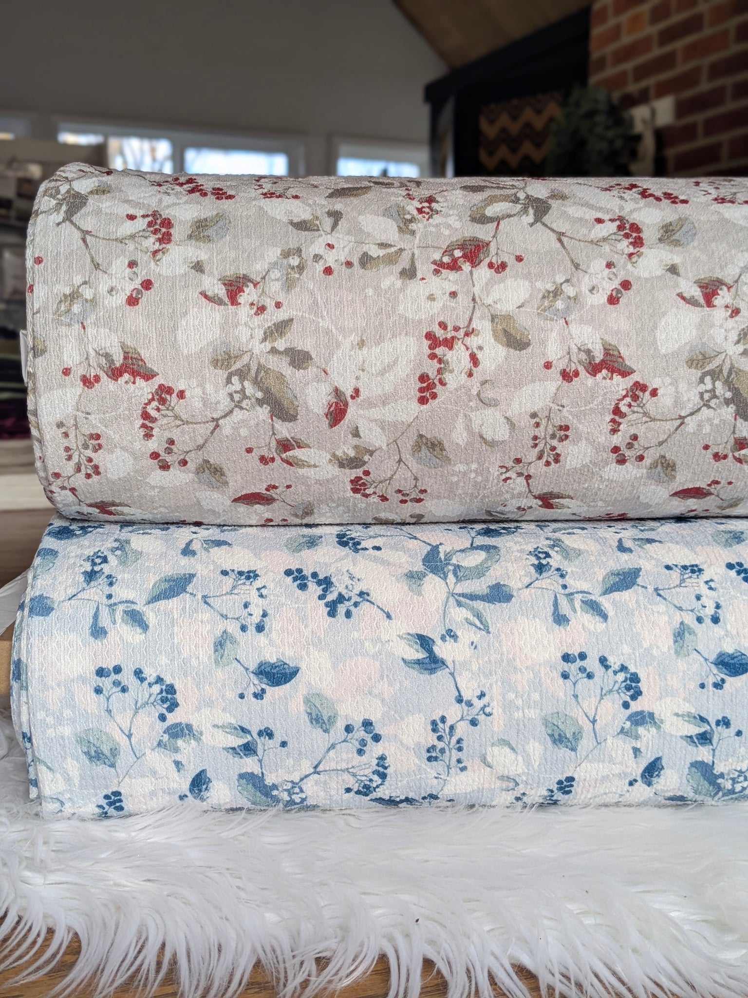 Custom Print|Stems & Berries|Textured Missioni Knit| By the Half Yard