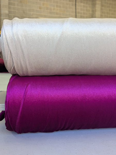 Magenta Stretch Velvet|Solids |By the Half Yard