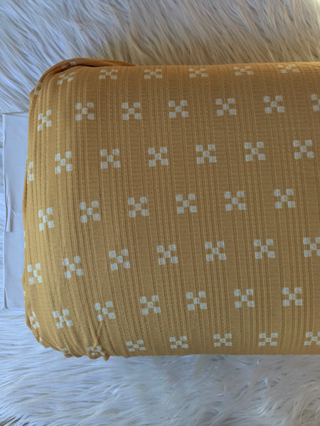 Geometric In Golden Yellow|Summer Breeze Knit|By the Half Yard