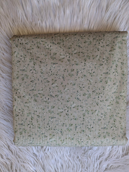 Custom Print |Petite Leafy Bouquet| Unbrushed Rib Knit|By the Half Yard
