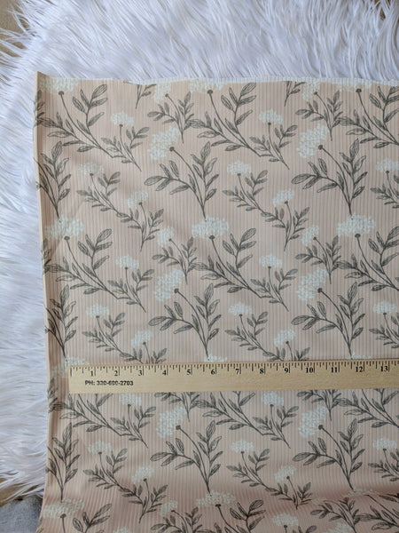 Exclusive Design|Handdrawn Hydrangeas|Unbrushed Rib Knit or Athletic Knit|By the Half Yard