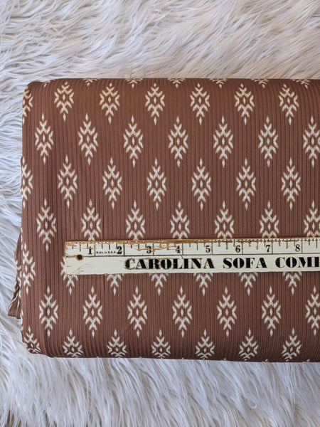 Custom Print|Aztec Diamonds|  Unbrushed Rib Knit|By the Half Yard