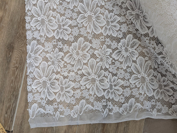 Ivory Stretch Lace|Solids| By the Half Yard