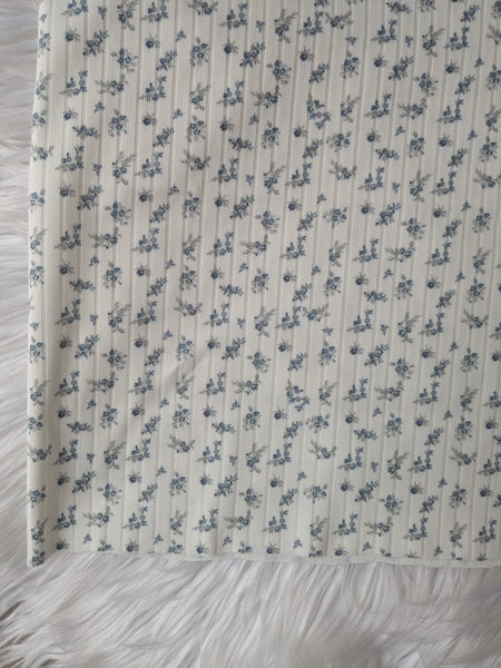 Custom Print| Petite Blue Mini Print| Unbrushed Rib Knit|By the Half Yard