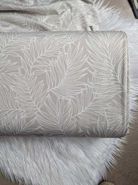 Custom Print|Neutral Palm Leaves |Athletic Knit| By the Half Yard