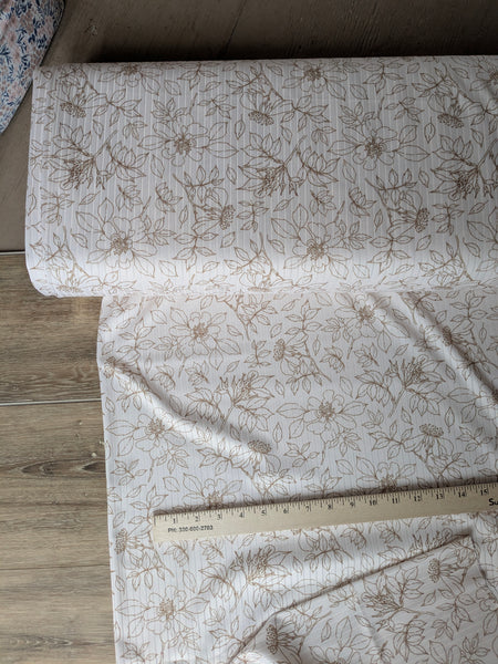 Custom Print | Stencil Floral |Unbrushed Rib Knit|By the Half Yard