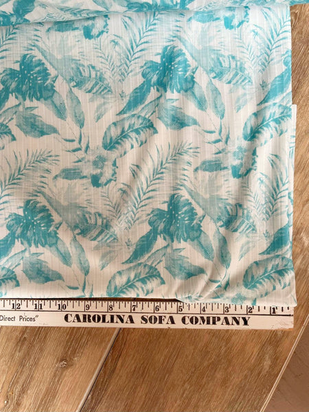 Aqua Tropical Print |Soft Rib Knit|By the Half Yard