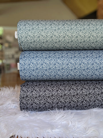 Custom Design| Inverted Micro Floral Print |Unbrushed Rib Knit|By the Half Yard