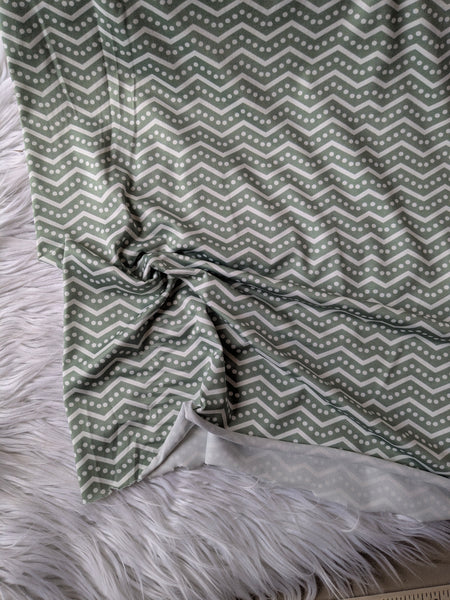 Olive Dotted Chevron DTY | By the Half Yard