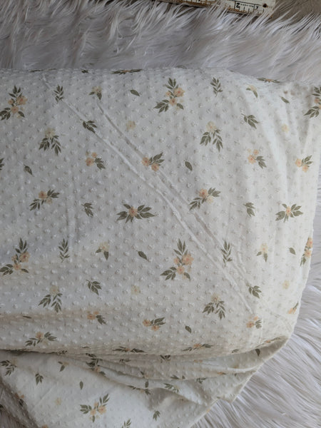 Yellow Ditsy Floral| Swiss Dot Knit |By the Half Yard