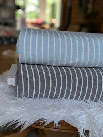 Polyester Stripes Linen Look| By the Half Yard