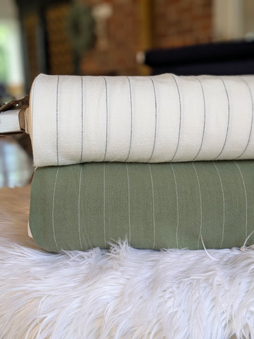 Linen Blend Pinstripes  | By the Half Yard