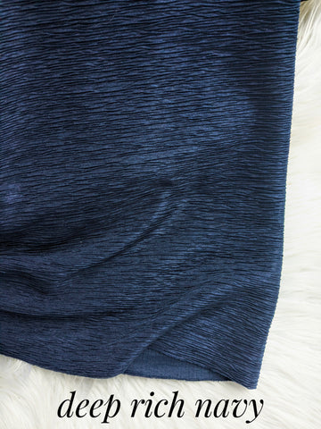 Deep Rich Navy|  Elegant Pearl Knit|Solids| By the Half Yard