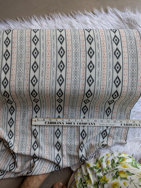 Aztec Diamond Print| Bubble Crepe|By the Half Yard
