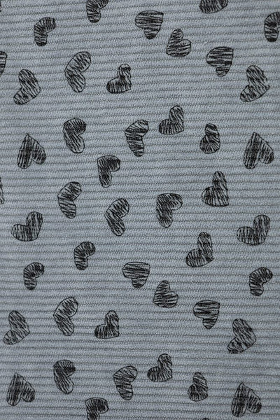 Handdrawn Hearts Corduroy Wide Ribs| Cotton| By the Half Yard