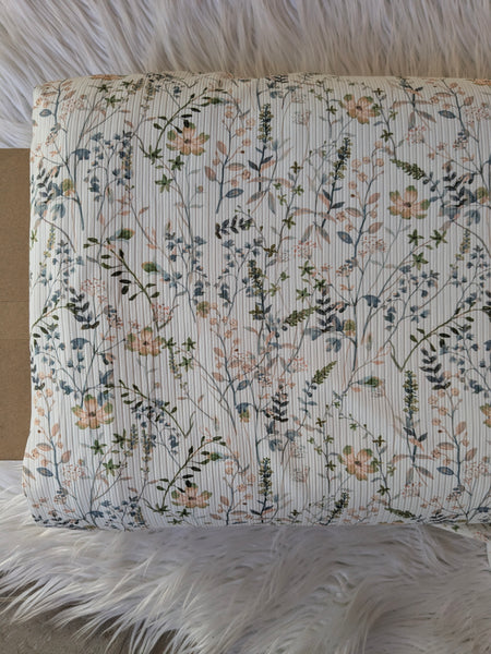 Amber Wildflower Floral|Unbrushed Rib Knit|By the Half Yard