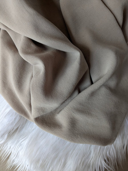 Khaki Washed Linen Blend  | Solid | By the Half Yard