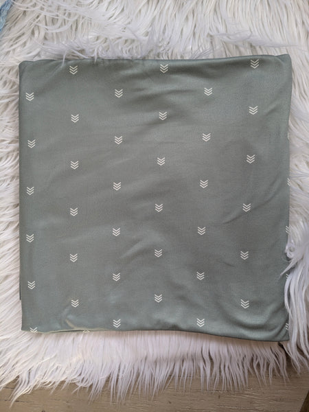 Sage Arrows  |Double Brushed Poly|By the Half Yard